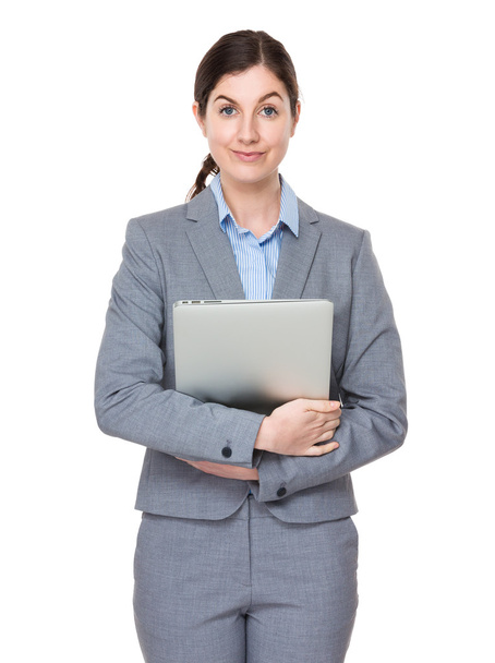 caucasian brunette businesswoman in business suit - Foto, afbeelding