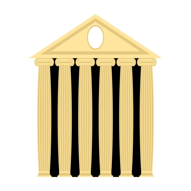 Древний греческий храм. Архитектура с колоннами. Векторная иллюстра
 - Вектор,изображение