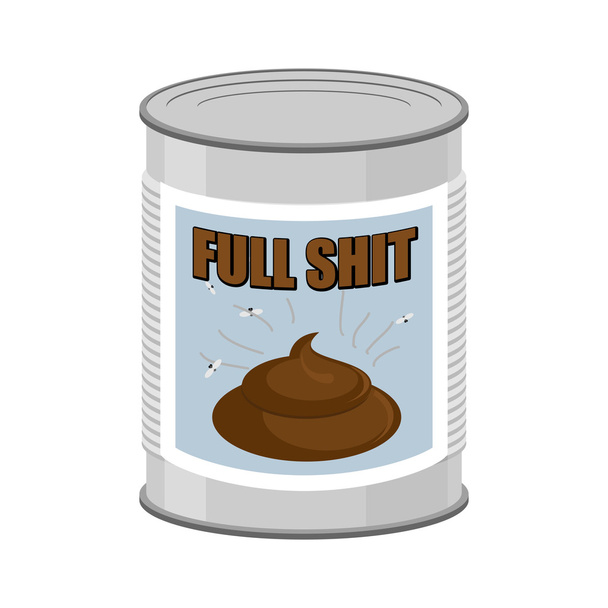 Full shit. Canned turd. Vector illustration - Vector, Image