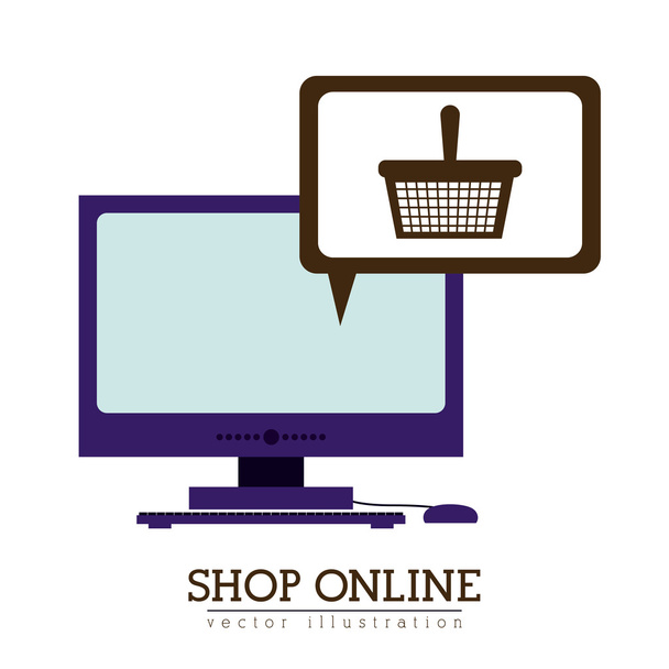 ショッピングのオンライン設計  - ベクター画像