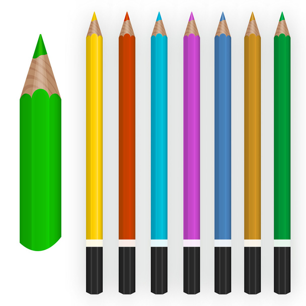 σύνολο μολύβια χρώματος - Διάνυσμα, εικόνα