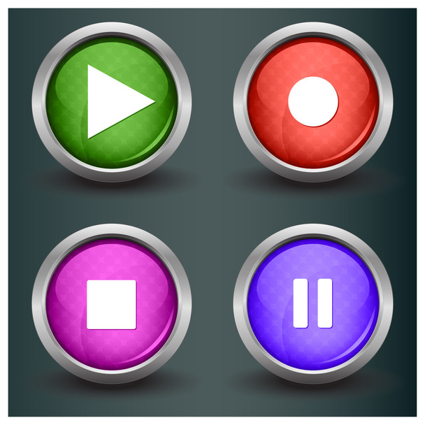 Set of isolated glossy vector web buttons. Beautiful internet buttons.  - Vektor, obrázek
