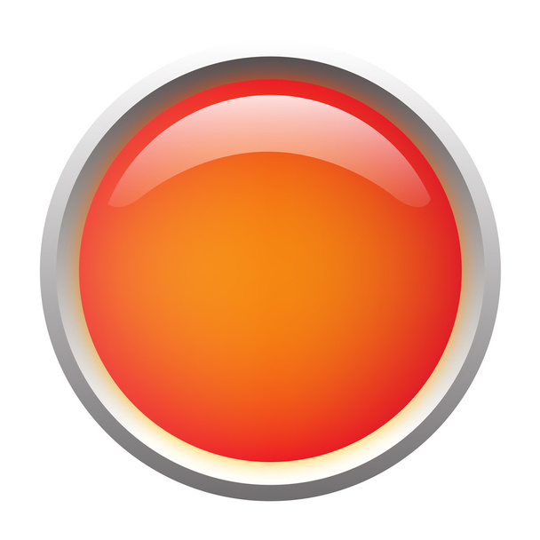 Orange isolated vector, glossy web button. Beautiful internet button.Empty on white background. - Vektor, obrázek