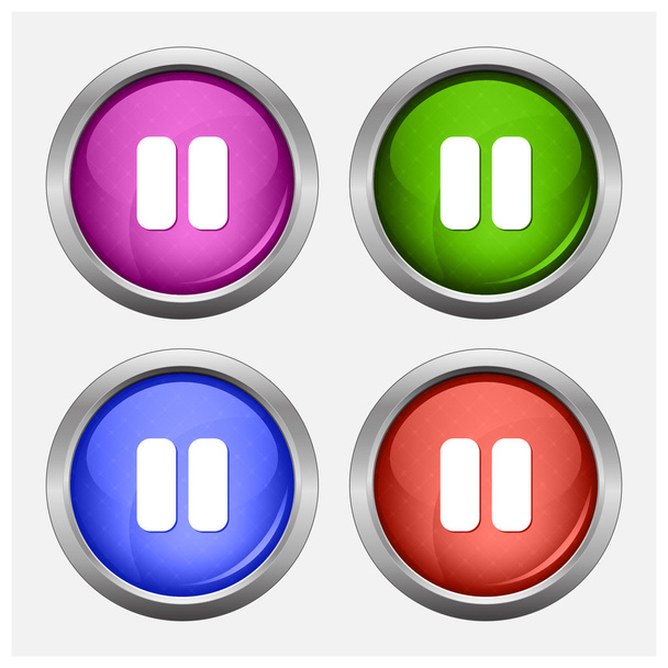 Set of isolated pause glossy vector web buttons. Beautiful internet buttons.  - Vector, Image