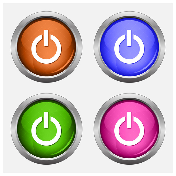 Set of isolated turn on, off glossy vector web buttons. Beautiful internet buttons.  - Vektor, Bild