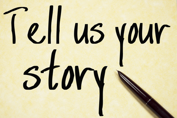 Powiedz nam swoje historię zapisu tekstu na papierze  - Zdjęcie, obraz