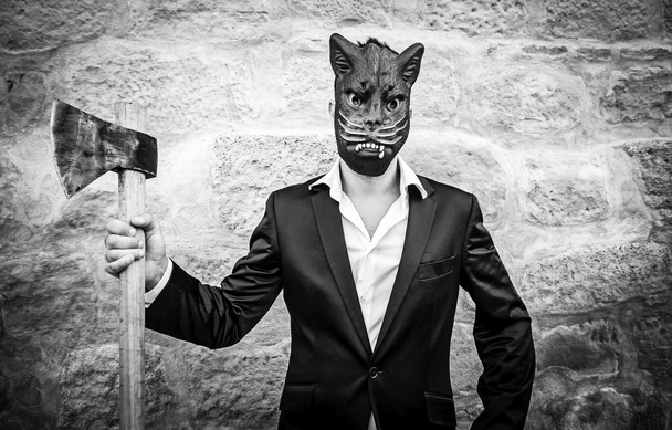 Cat mask murderer - Foto, afbeelding