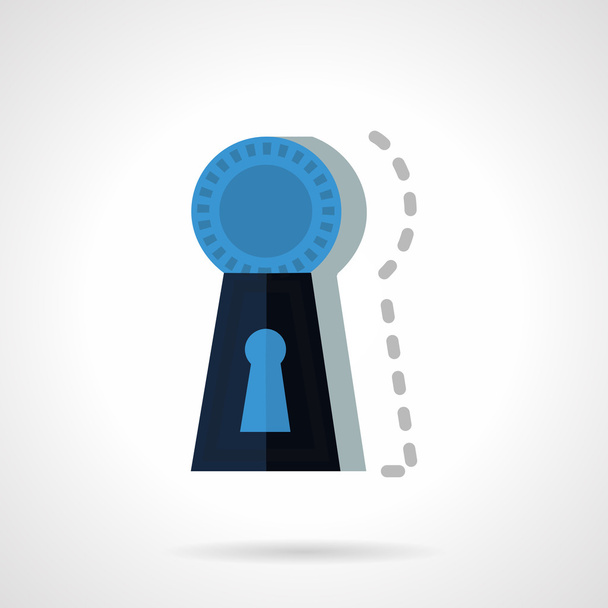 Blue keyhole flat vector icon - Вектор,изображение