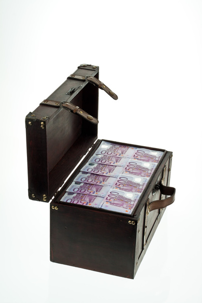 Chest with euro banknotes. - Photo, Image