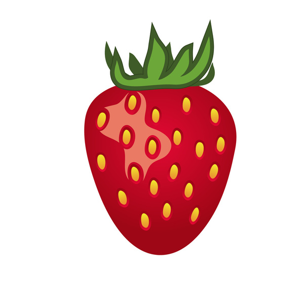 Strawberry isolated on white. Vector  - Vector, Image