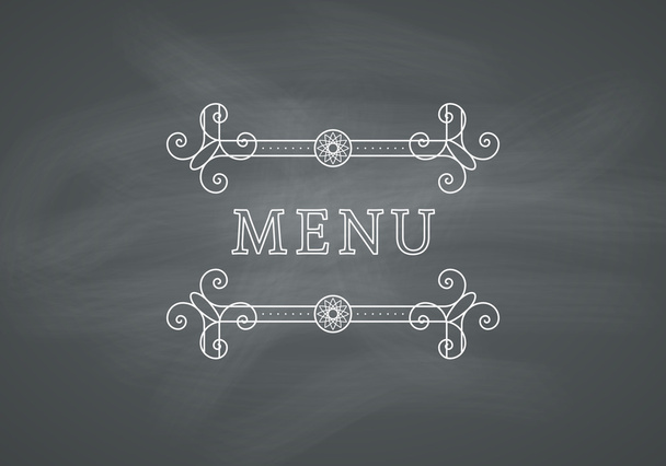 Restaurant Menu Headline with Chalkboard Background - Vector, Image