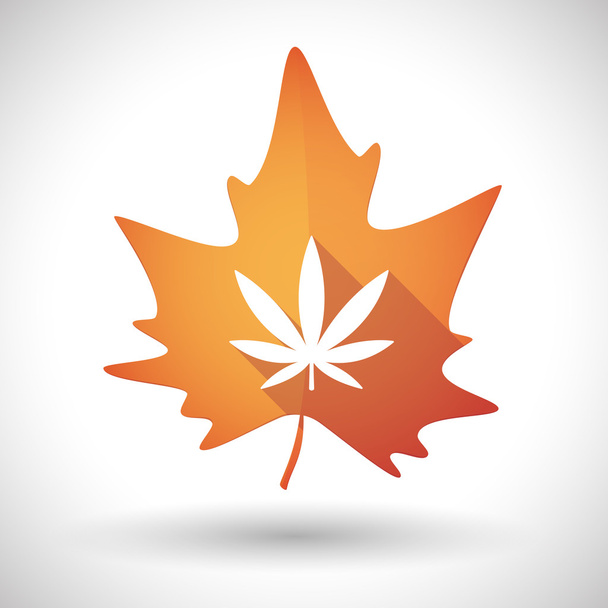 Autumn leaf icon with a marijuana leaf - Vector, Image