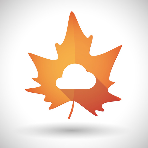 Icono de hoja de otoño con una nube
 - Vector, imagen