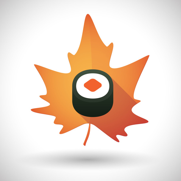 icône feuille d'automne avec un morceau de sushi
 - Vecteur, image