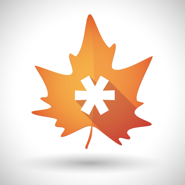 Autumn leaf icon with an asterisk - Vector, Image