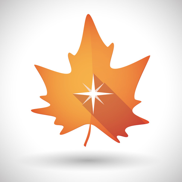 Icono de hoja de otoño con un brillo
 - Vector, imagen