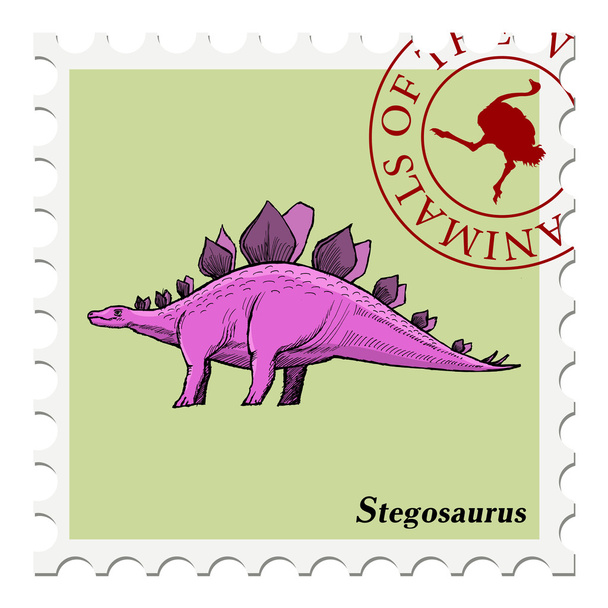 stamp with animal - Vector, Image