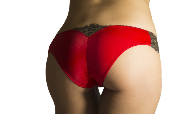 Slim woman wearing red panties - Photo, Image