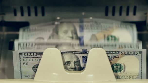 Cash money. Dollar bills counter - Filmagem, Vídeo