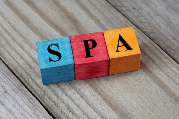 word spa on colorful wooden cubes - Photo, Image