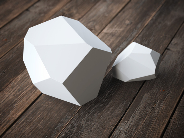 Two white polyhedron  - Photo, Image