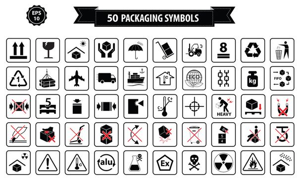 Set van verpakkingssymbolen - Foto, afbeelding
