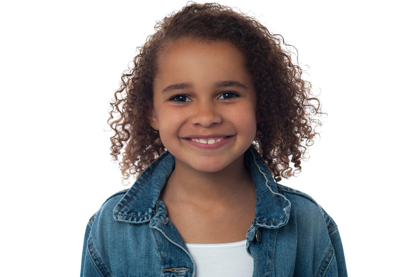 little girl posing over white - Фото, зображення