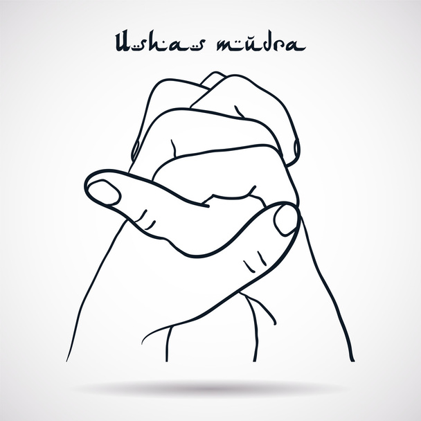 Ushas mudra χέρια - Διάνυσμα, εικόνα