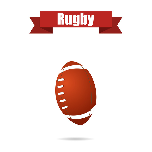 Rugby ball with shadow - Vetor, Imagem