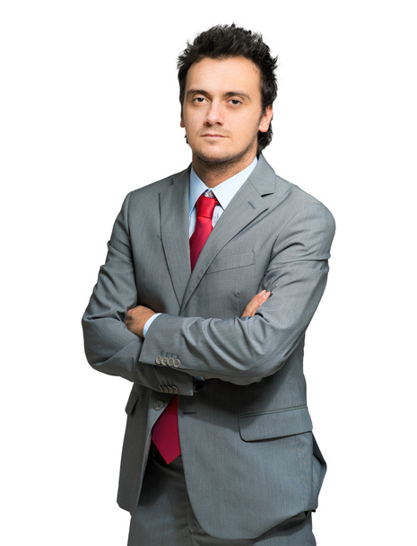 Confident businessman on white - Фото, зображення