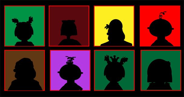 Silhouettes of on a colored background vector - Vector, Image