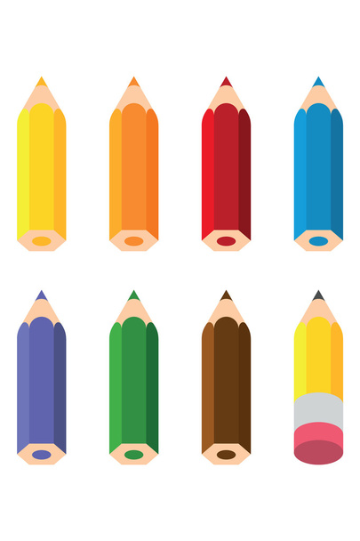 conjunto de lápices de colores - Vector, imagen