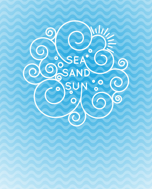 Decorative summer vacation card - Vector, afbeelding