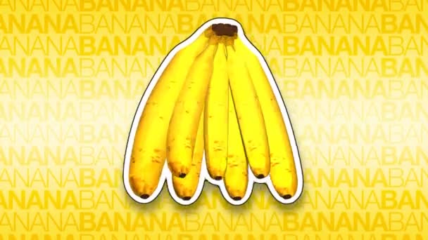 3D banán forgó szöveg - Felvétel, videó