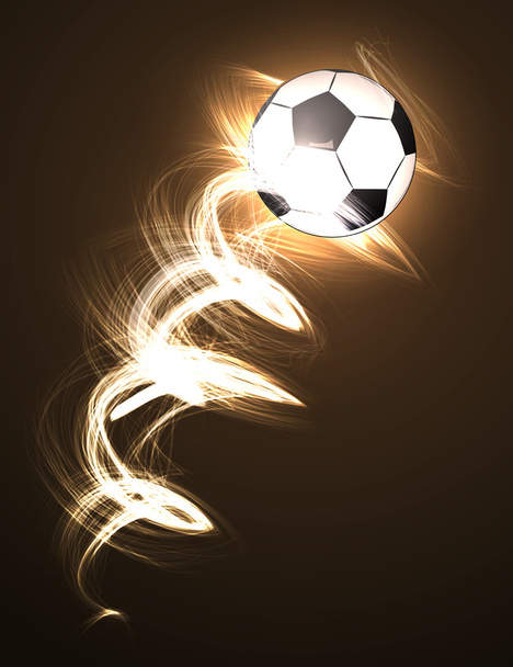 pelota de fútbol en el fuego
 - Vector, imagen