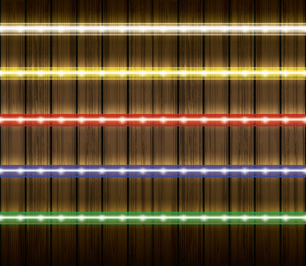 Colorful led light stripes vector illustration set - Vector, Imagen