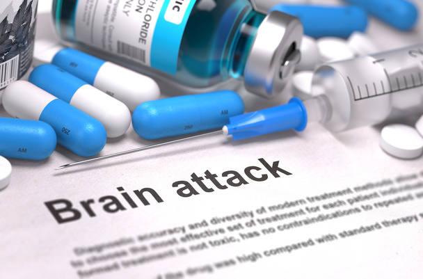 Brain Attack Diagnosis. Medical Concept. Composition of Medicame. - Foto, afbeelding