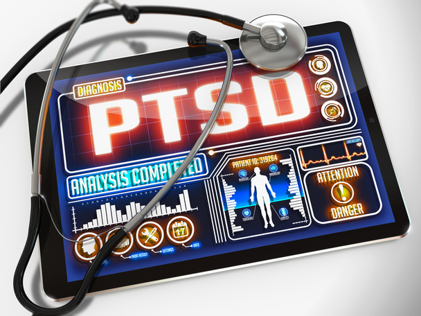 PTSD on the Display of Medical Tablet. - Fotó, kép