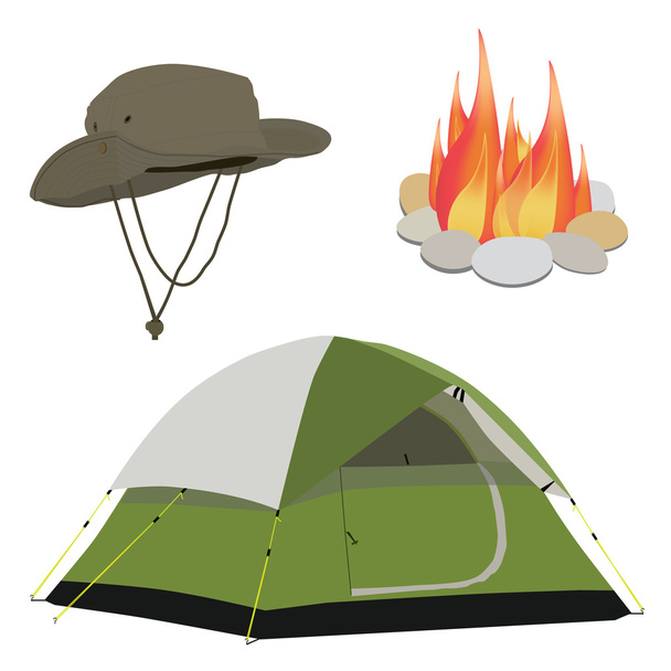 Camping gear - Vettoriali, immagini