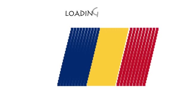 Прапор Румунії анімації з переміщенням навантаження - Кадри, відео