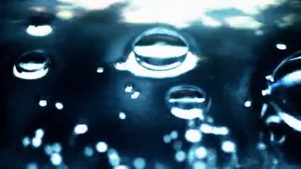 Aşırı yakın çekim kabarcık mavi soyut - Video, Çekim