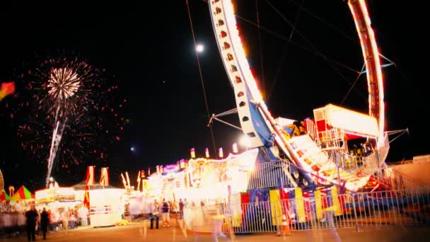 Time Lapse of Fair Midway At Night - 映像、動画