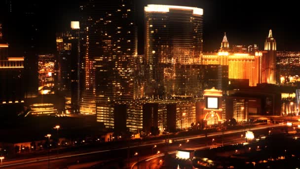 Las Vegas v noční době - Záběry, video