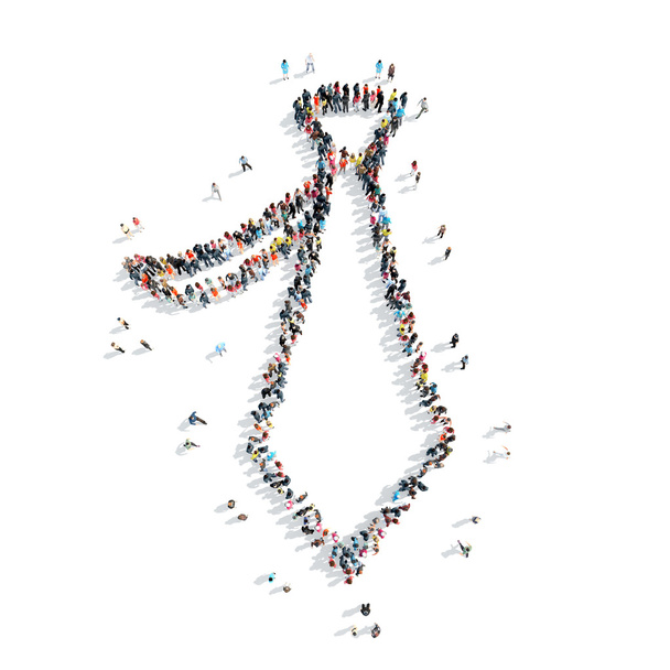 mensen vorm stropdas cartoon - Foto, afbeelding