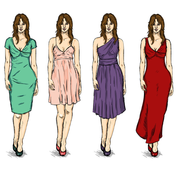 女性のファッション モデル - ベクター画像