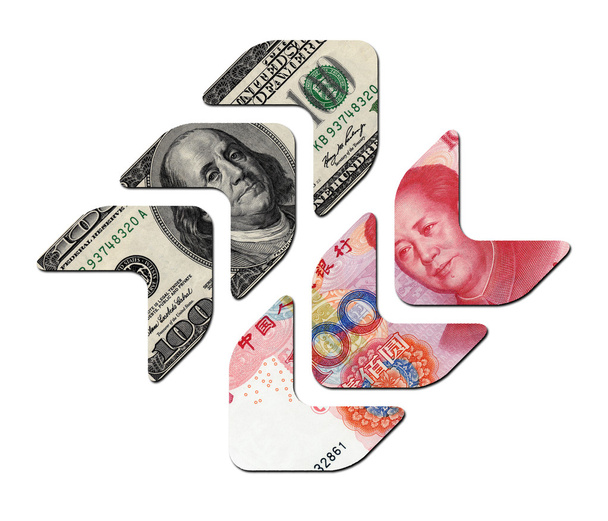 US UP і RMB DOWN, фінансова концепція
 - Фото, зображення