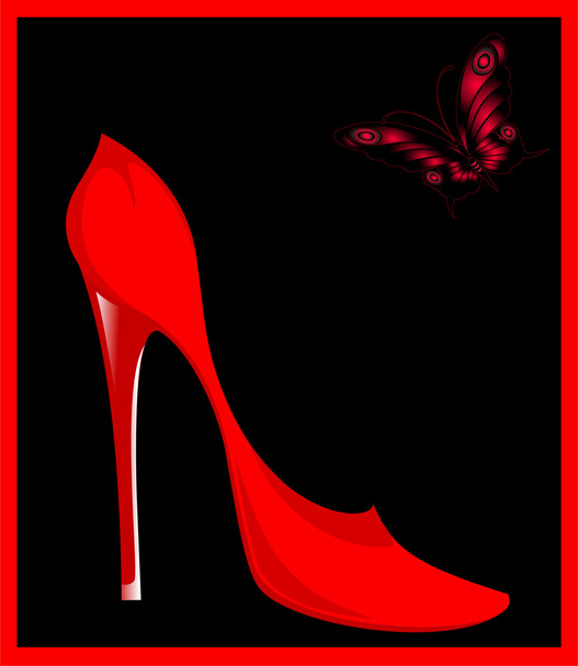 Женская сексуальная обувь против дизайна
 - Вектор,изображение