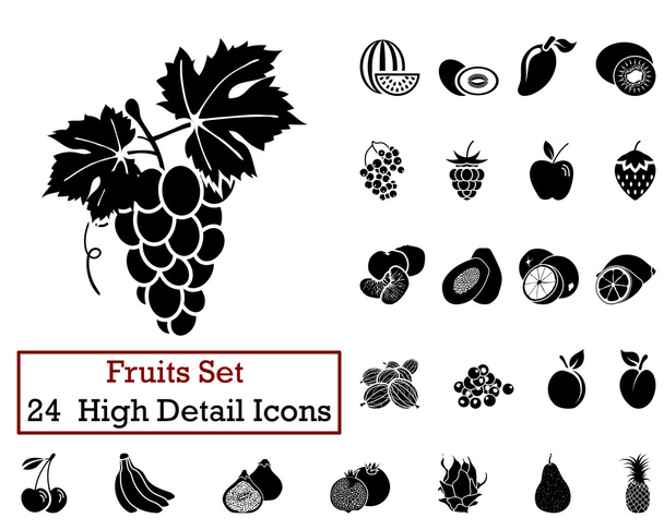 24 фруктовые иконки
 - Вектор,изображение