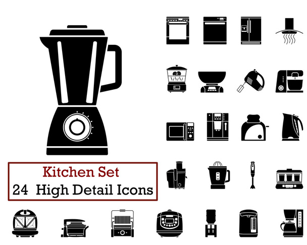 24 kuchyně ikony - Vektor, obrázek
