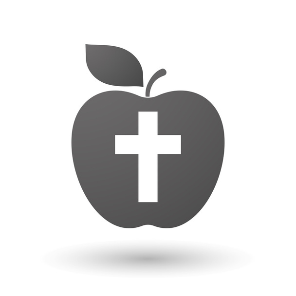Icono de Apple con una cruz cristiana
 - Vector, Imagen